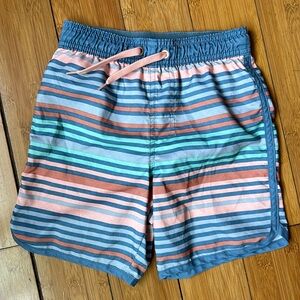 Boys Striped Swim Trunks - S (6-7)